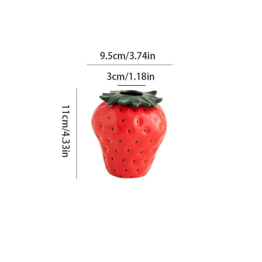 Strawberry ceramic vase, flowerpot, living room, home decoration and ornaments