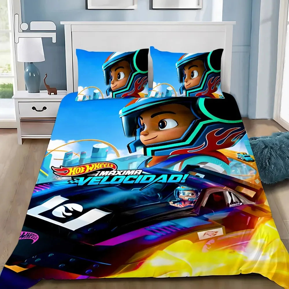 Cars Duvet Cover Wheels Pillowcase Bedding Set Adult Boy Girl Bedroom Decoration Children Gift Single Double Large Size