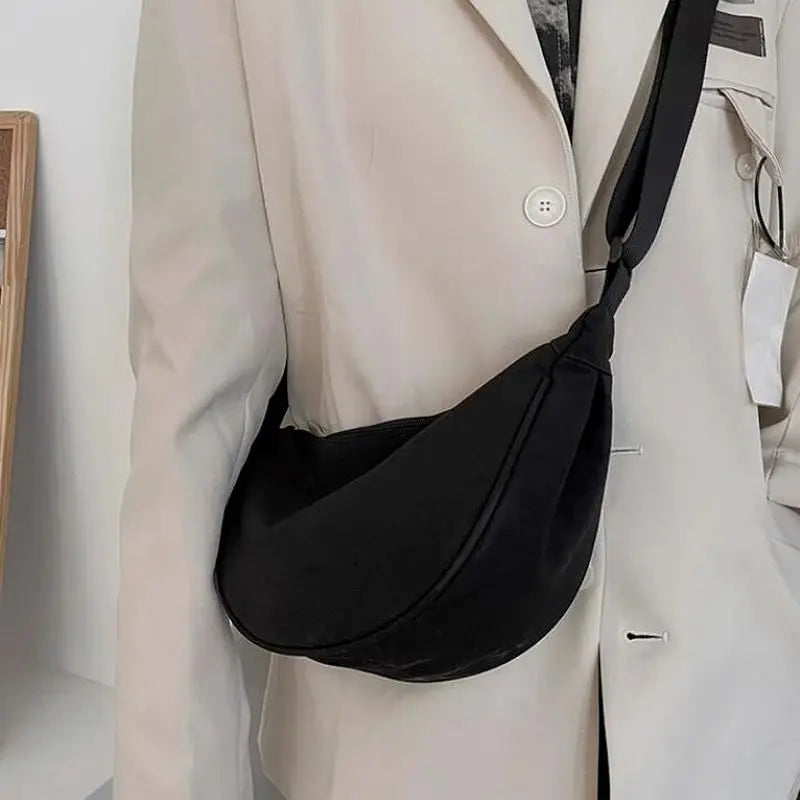 1pc Trdni barvni najlon za ženske velike zmogljivosti potovanja s križiščem križ pol luna dnevna ulica Fanny Pack pasu vrečka