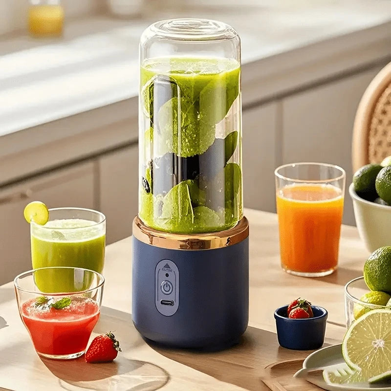 Mélangeur de jus de fruits Portable à 6 lames, Mini bouteille électrique personnelle d'été, presse-agrumes USB pour la maison, Machine à tasses pour la cuisine