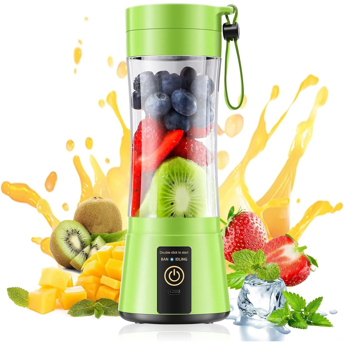 Spremiagrumi elettrico portatile da 380 ml frullatore per frullato ricaricabile USB robot da cucina mixer per frutta mini spremiagrumi da cucina compatto