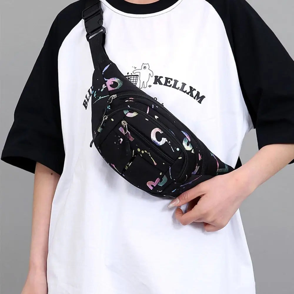 Fashion Hot Stamping Letters Outdoor Running Chest Bag Sport Waist Bags Multifunctional Women Waterproof Crossbody Shoulder Bags