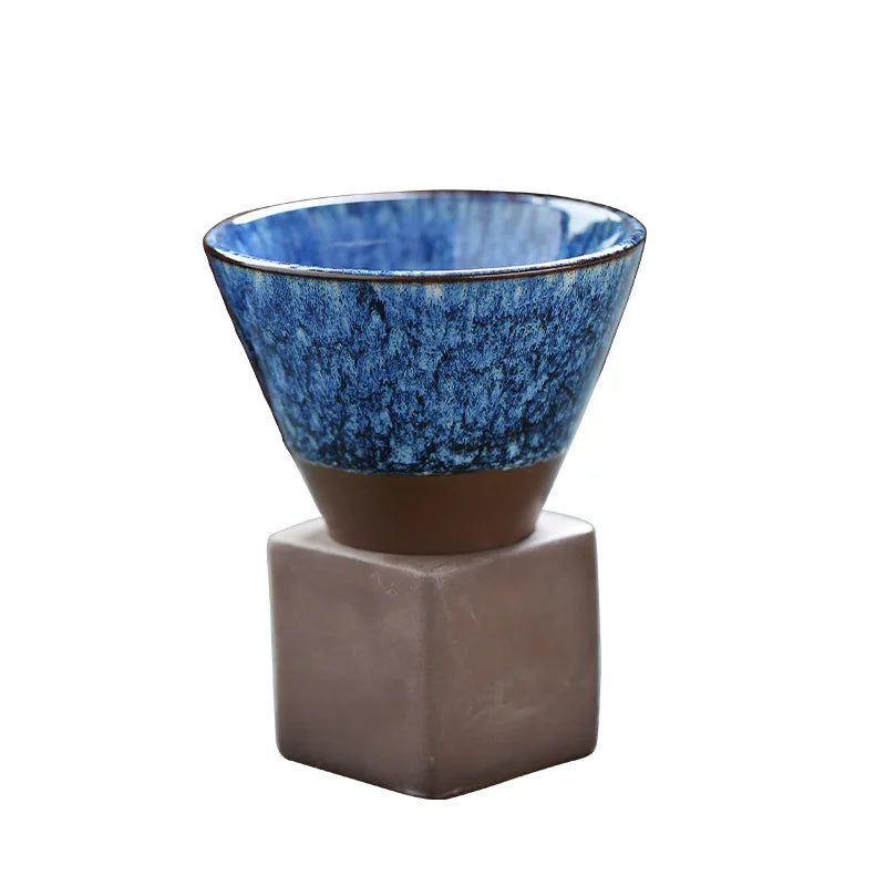 Japanese-style Ceramic Kiln Cup Home Art Decorative Ceramic Cup Creative Retro Cone Ceramic Coffee Cup Latte Porcelain Cup 200ML