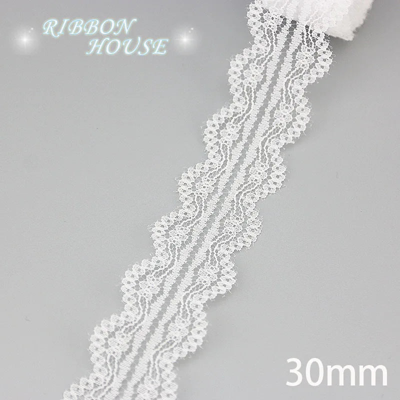 (5 yards/roll) white Lace ribbon fabric Webbing Decoration Lovely gift packing polyester Material