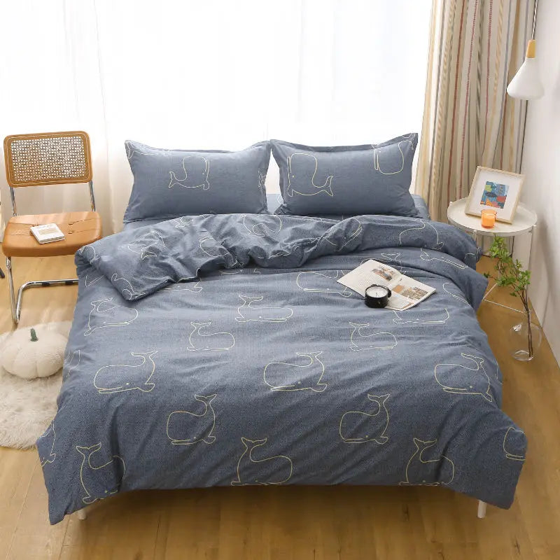 Quilt Cover1.5x2.0m Student Dormitory Single Duvet Cover Double Duvet Single Child 1.1m Lattice Plant Floral Geometric Pattern