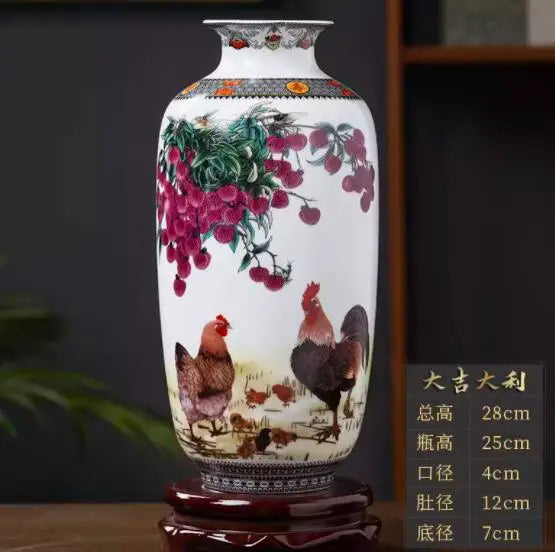 Jingdezhen keramična vaza vintage kitajske tradicionalne vaze domača vaza živali vaza fino gladko površinsko opremljanje člankov