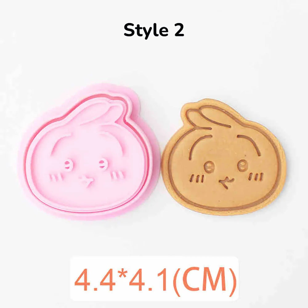 Cartoon Doll Cookie Cutters Pressable Biscuit Mold DIY Kitchen Baking Pastry Bakeware