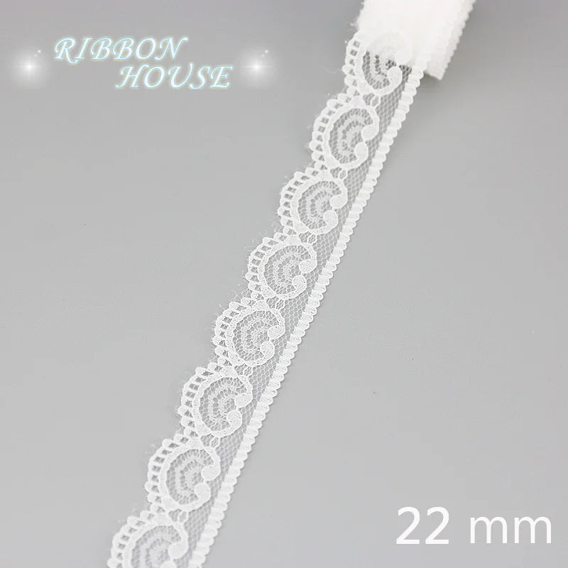 (5 yards/roll) white Lace ribbon fabric Webbing Decoration Lovely gift packing polyester Material