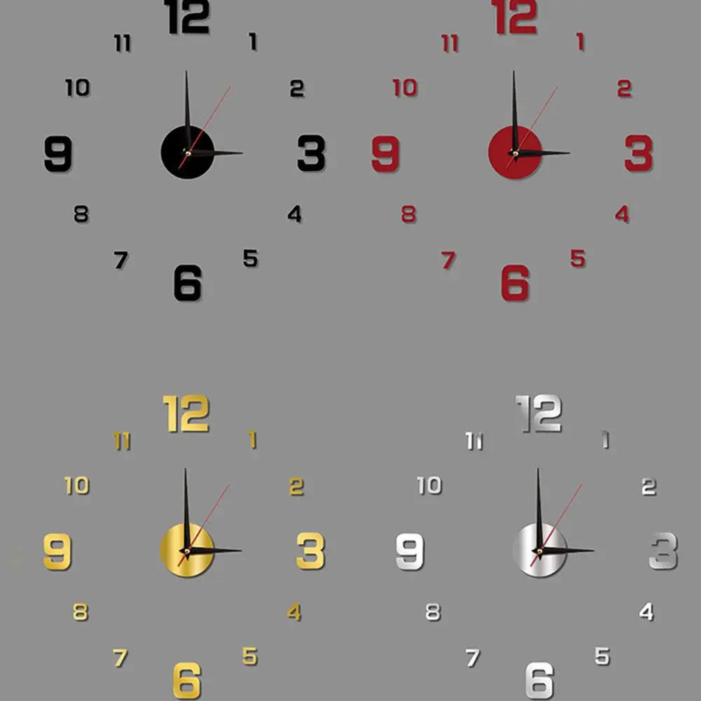 Luminous Wall Clock Quartz Clocks Acrylic Modern Mirror Stickers 3D Horloge 40CM Mute Wall Clock Home Decor
