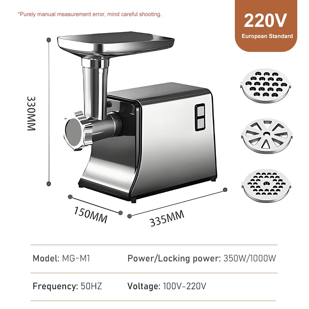 220V 110V Electric Meat Grinder Household Multifunctional Stainless Steel Food Grade Meat Grinder Meat Grinder Sausage Machine
