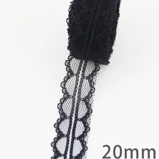 (10 yards/roll) Black lace fabric ribbon Webbing Decoration Lovely gift packing Material