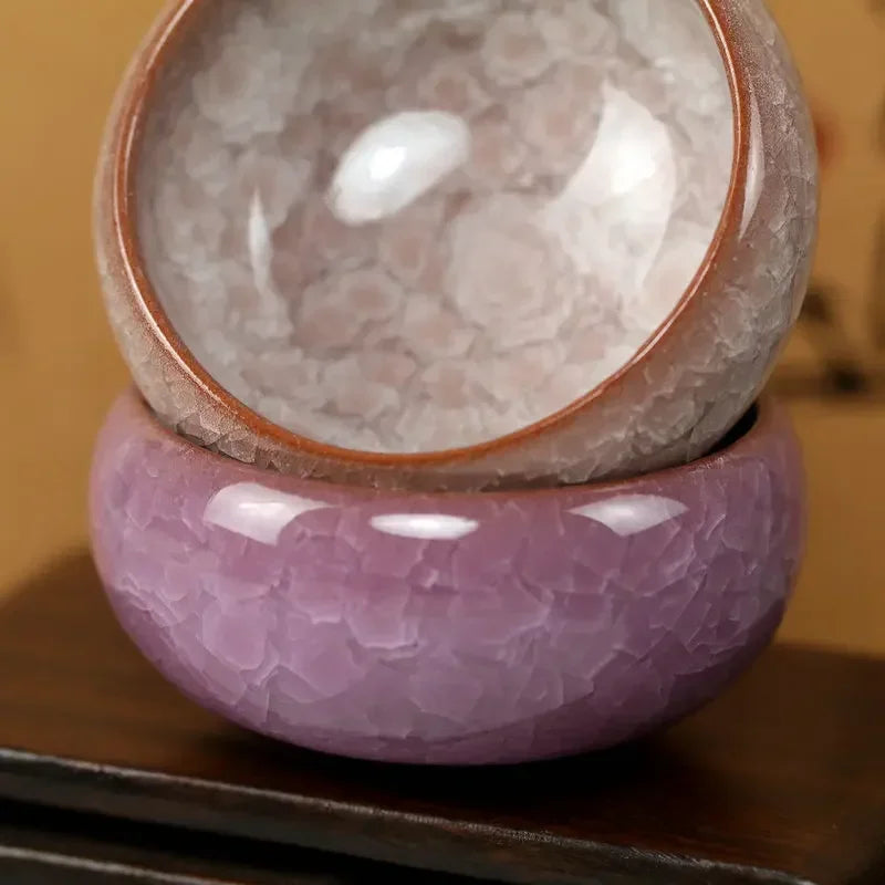 Handmade Ice Crack Ceramic Candlestick DIY Decorative Candle Holders for Home Party Wedding