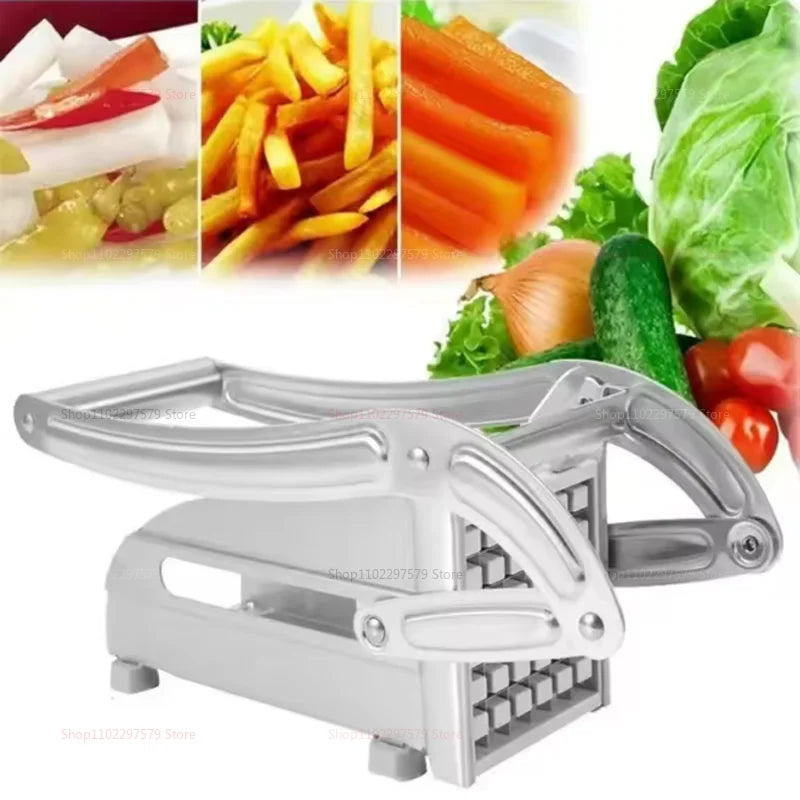 Multifunctionele handmatige fritessnijder Roestvrijstalen groentesnijder Snel snijgereedschap voor thuiskeuken koken en voedselbereiding