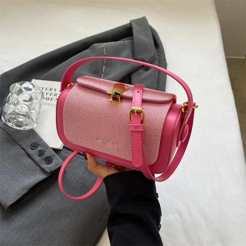 Jednostavna modna mini kvadratna žena Crossbody torbe 2024 luksuzne dizajnerske torbice i torbe kutija Oblik čistih boja za ramenice