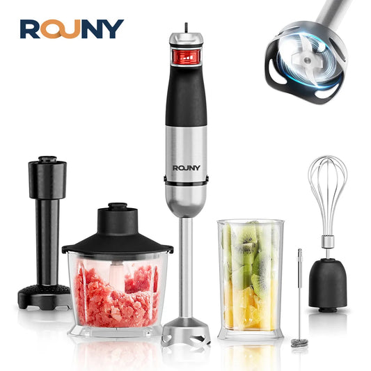 Electric Hand Held Stick Blender 6-in-1 Multi-Purpose Immersion Hand Blender,Stainless Steel Blades,Home & Kitchen,MAX 1500W