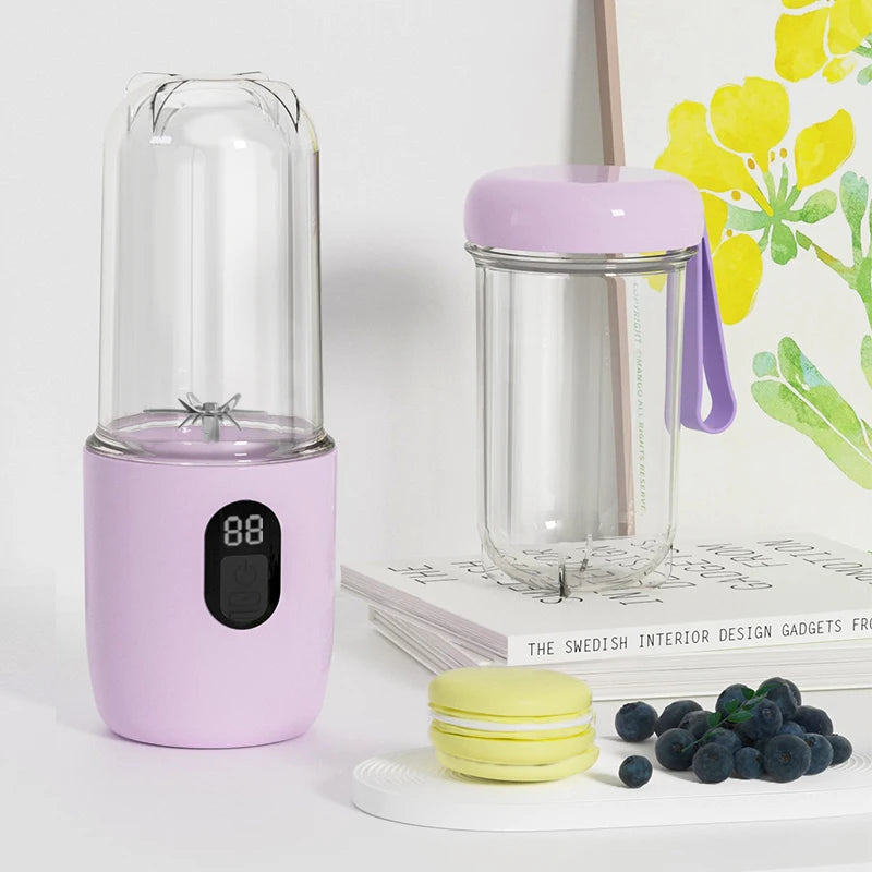 Bærbar blender USB genopladelig trådløs mini juicer mixer til smoothie ryste protein rejse sportsflaske juicer cup