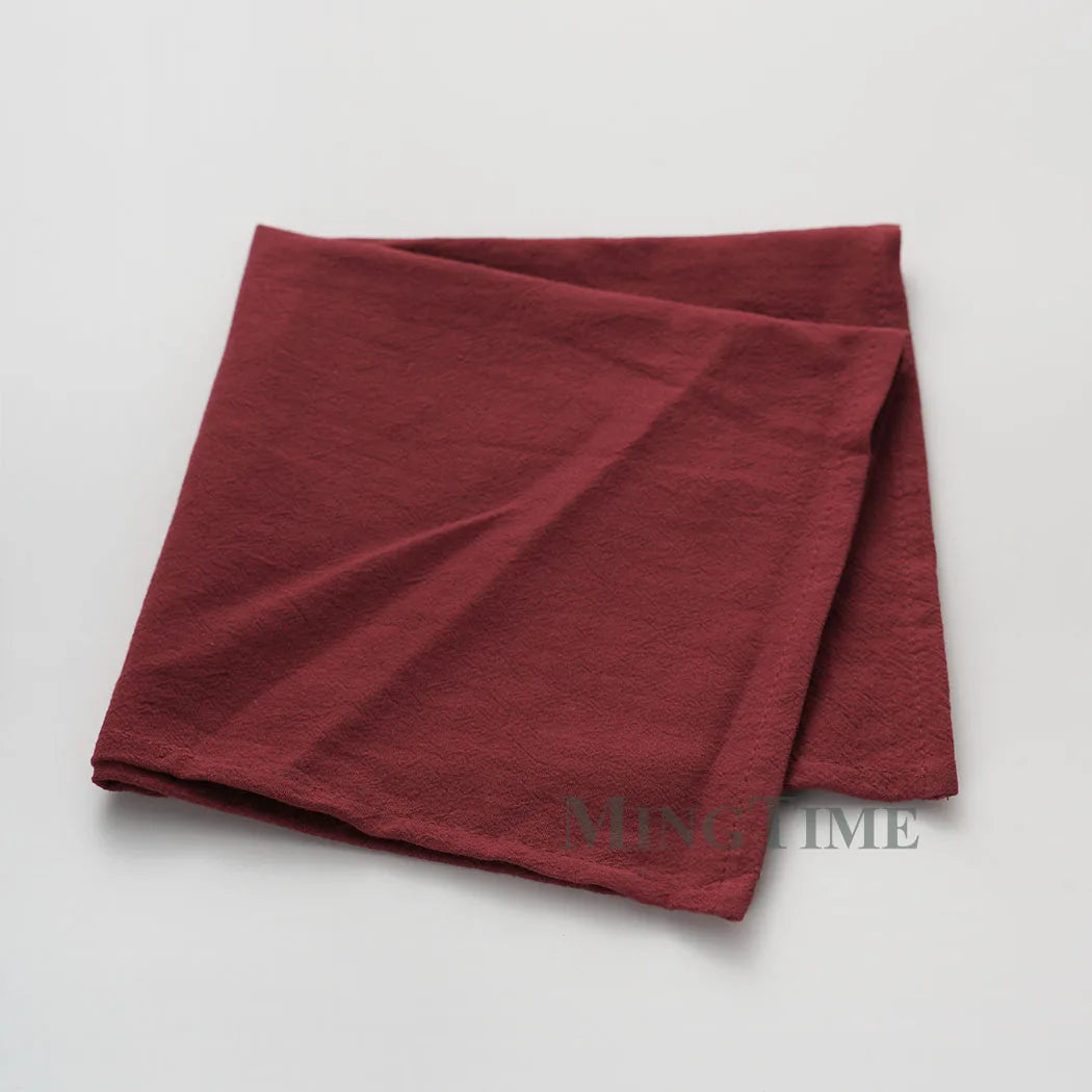 12pcs Napkins 40X40CM Plain Washed Cotton Tea Towel Dining Place Mats Wedding Party Christmas Linen Kitchen Cloths Table Decor