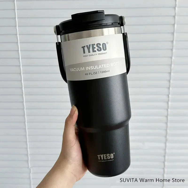 Tyeso Tumbler Coffee Cup Stainless Steel Vacuum Thermal Insulated Mug Large Capacity Double Drink Car Water Bottle Travel Mug