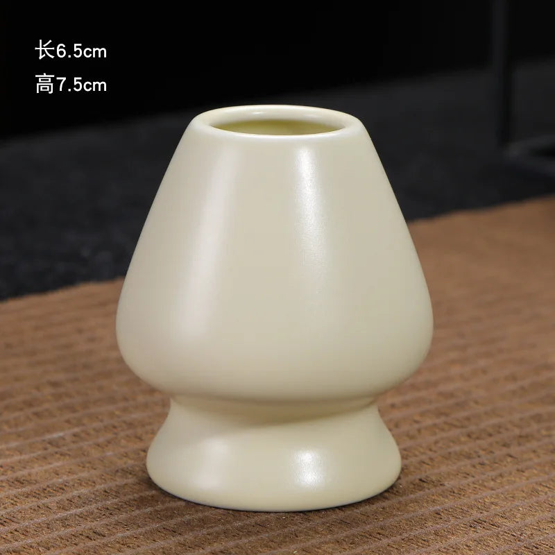 Japanese Matcha Whisk Holder Ceramic Green Tea Bowl Chasen Stand for Living Room Kitchen Dining Room Tea Ceremony Accessories