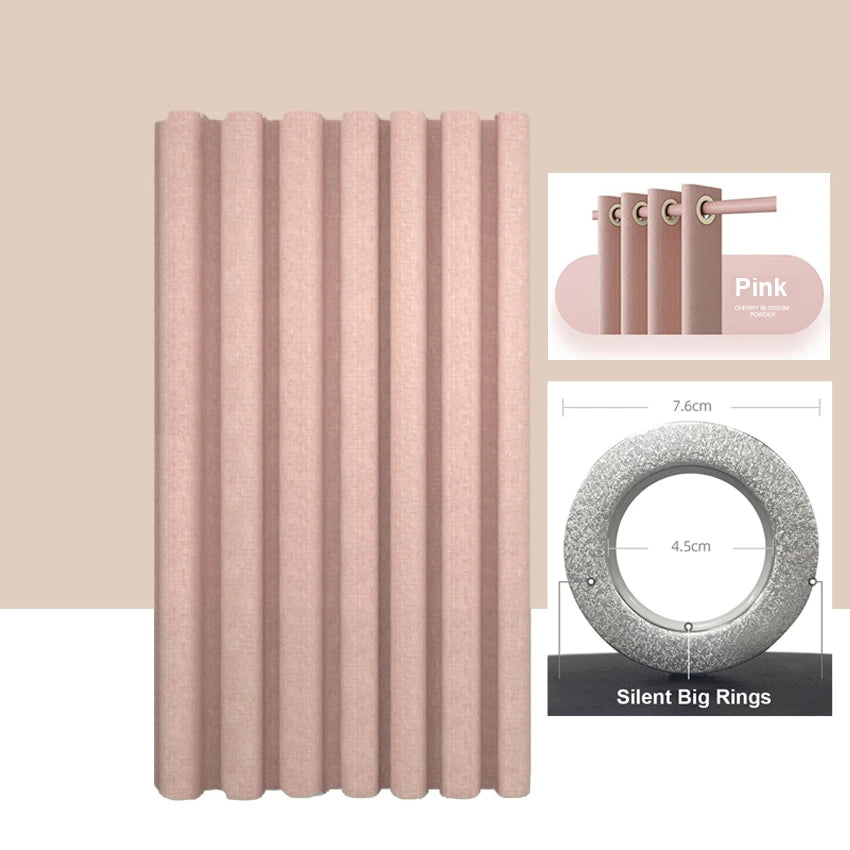 Imitation Linen Shower Curtain with Big Rings Bathroom Waterproof Thick Fabric Bath Curtains Bathtub Large Modern Bathing Cover