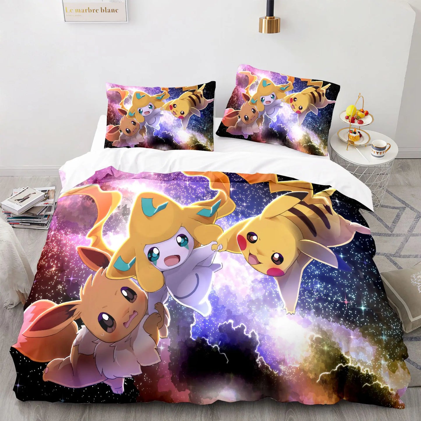 Pokemon Pikachu Bedding Set 3D Home Duvet Cover Bedroom Decor For Kids Boy Girl Duvet Cover Queen King Size