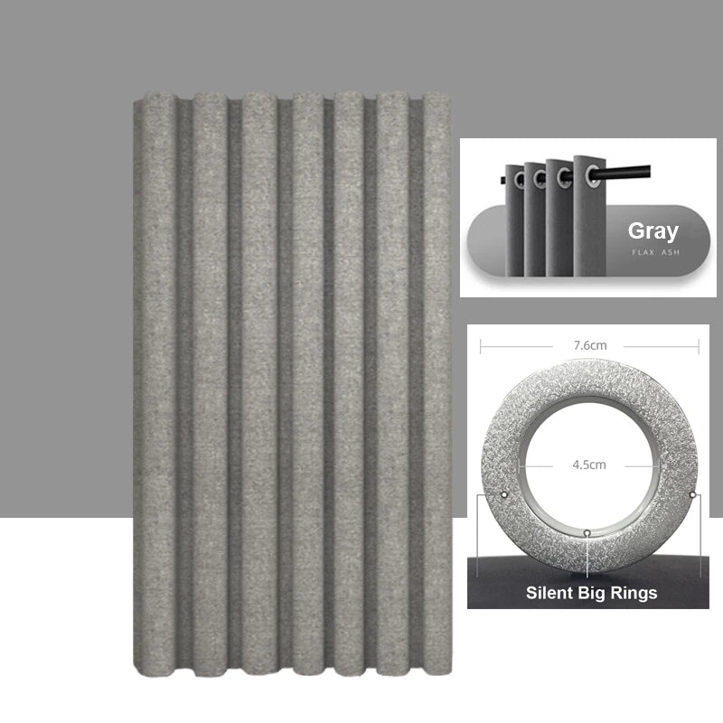 Imitation Linen Shower Curtain with Big Rings Bathroom Waterproof Thick Fabric Bath Curtains Bathtub Large Modern Bathing Cover
