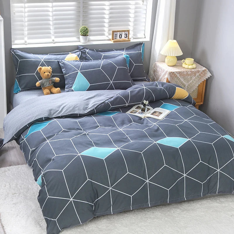 Simple plaid Duvet Cover 220x240 nordic Quilt Cover 2 people 1PCS Comforter Covers for double queen king size bed 135 150x200