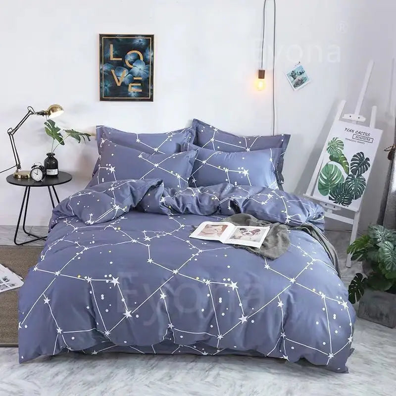 Quilt Cover1.5x2.0m Student Dormitory Single Duvet Cover Double Duvet Single Child 1.1m Lattice Plant Floral Geometric Pattern