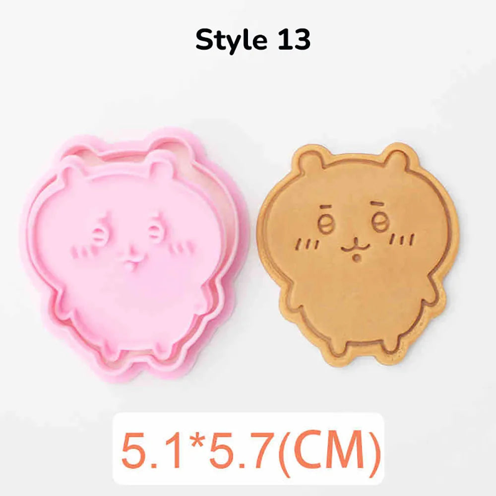 Cartoon Doll Cookie Cutters Pressable Biscuit Mold DIY Kitchen Baking Pastry Bakeware