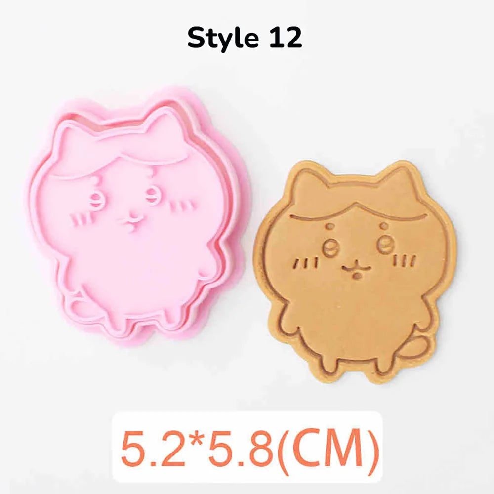 Cartoon Doll Cookie Cutters Pressable Biscuit Mold DIY Kitchen Baking Pastry Bakeware