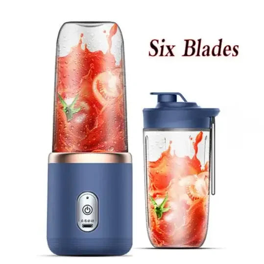 Mélangeur de jus de fruits Portable à 6 lames, Mini bouteille électrique personnelle d'été, presse-agrumes USB pour la maison, Machine à tasses pour la cuisine