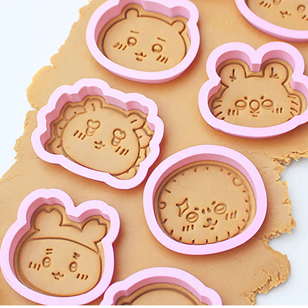 Cartoon Doll Cookie Cutters Pressable Biscuit Mold DIY Kitchen Baking Pastry Bakeware