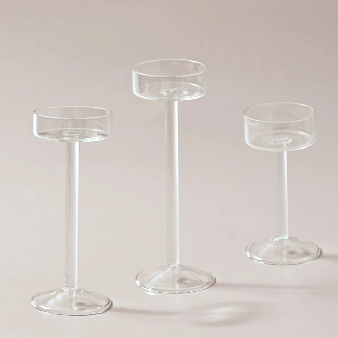 Glass Candle Holders Set Tealight Candle Holder Home Decor Wedding Table Centerpieces Crystal Holder Dinner table setting