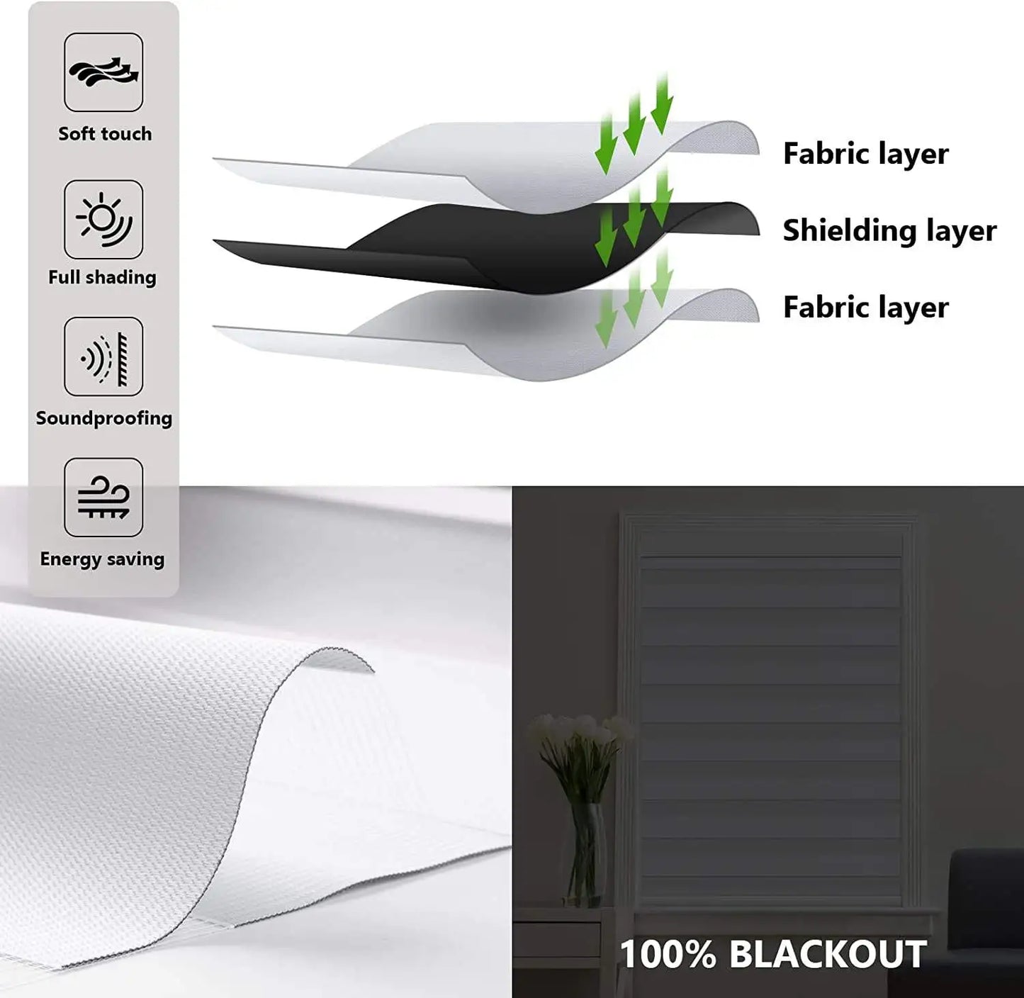 Blackout Motorized Zebra roller Blind Double Layer indoor horizontal automatic battery powered smart zebra blind for window