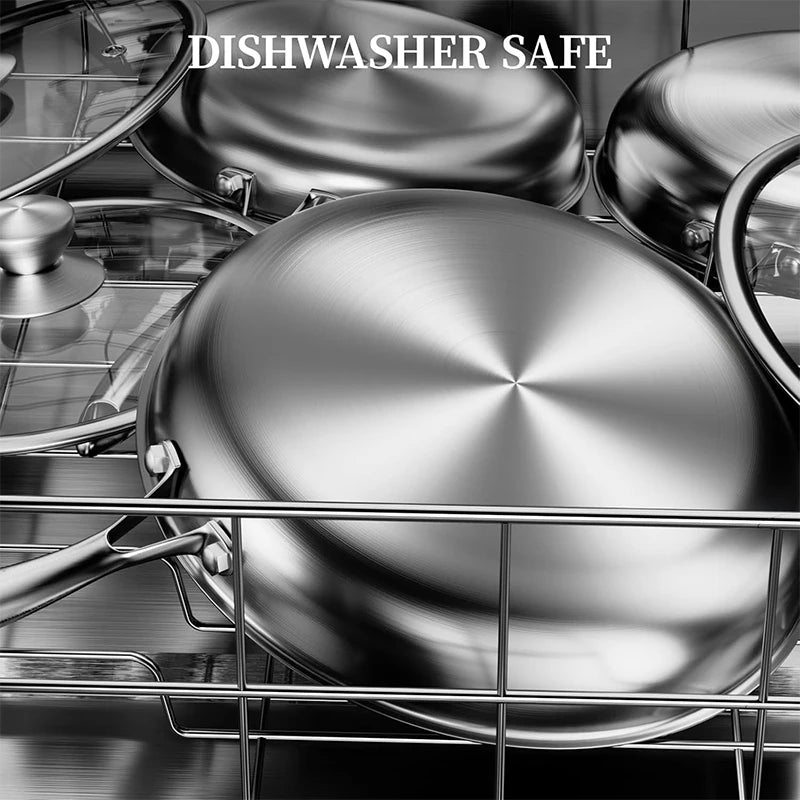 Stainless Steel Frying Pan with Lid Honeycomb Non Stick Frying Pan Non Toxic Skillet Egg Omelete Pans Kitchen Cookware JT561