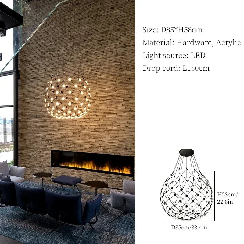 Nordic Creative Living Room Ceiling Light Personalized Designer Villa Duplex Simple Postmodern Dining Room Bedroom Pendant Light
