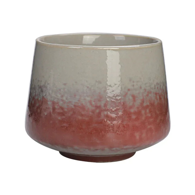 200ml Handmade Pottery Cup Retro Ceramic Coffee Cup with Flower Pattern