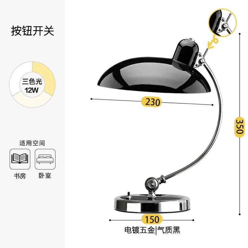 Danish Bauhaus Student Eye-protecting Reading Bedroom and Study Nordic Simple and Light Luxury Internet-famous Ins Bedside Lamp