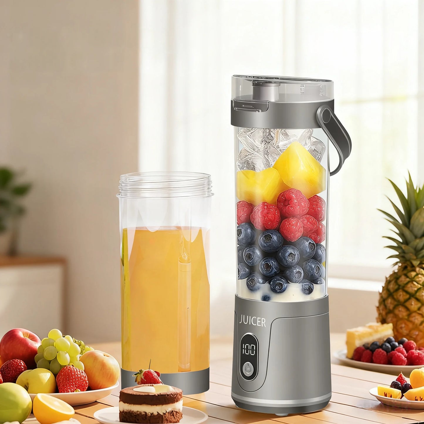 Portable Personal Electric USB Juicer,600ML Mini Blender Portable Blender For Shakes and Smoothies juice