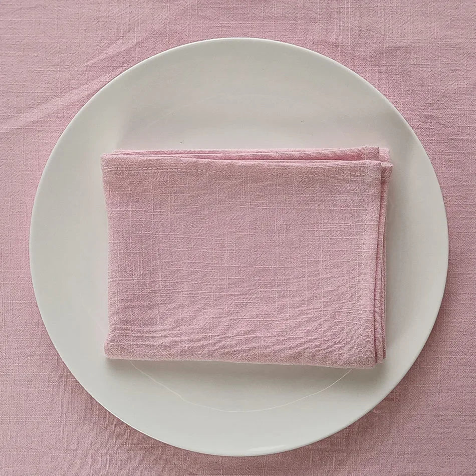 4PCS Table Napkins,40X40cm Cotton Linen Kitchen Tableware Towel,Soft Durable Cloth,Washable and Reusable Placemat