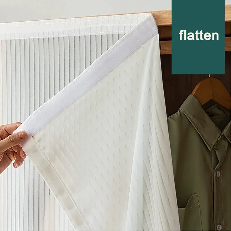 New Elegant Sheer Blinds with Hook-and-Loop Luxury No-Drill Vertical Sheer Panel Curtain Self-Adhesive Privacy Sheer Curtain
