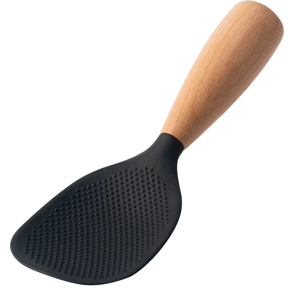 1 stk silikon skje non-stick matlaging skje anti-scaling gryte ris høy temperaturbestandig skje holdbare kjøkkengadgets