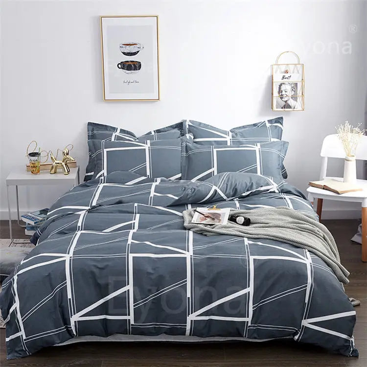 Quilt Cover1.5x2.0m Student Dormitory Single Duvet Cover Double Duvet Single Child 1.1m Lattice Plant Floral Geometric Pattern