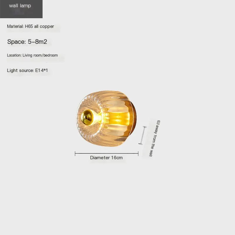 Nordic Wall Lamp Designer Glass Lighting Effect Simple Living Room Bedroom Bedside Light Ceiling Home Decor Ceiling Lamp LED