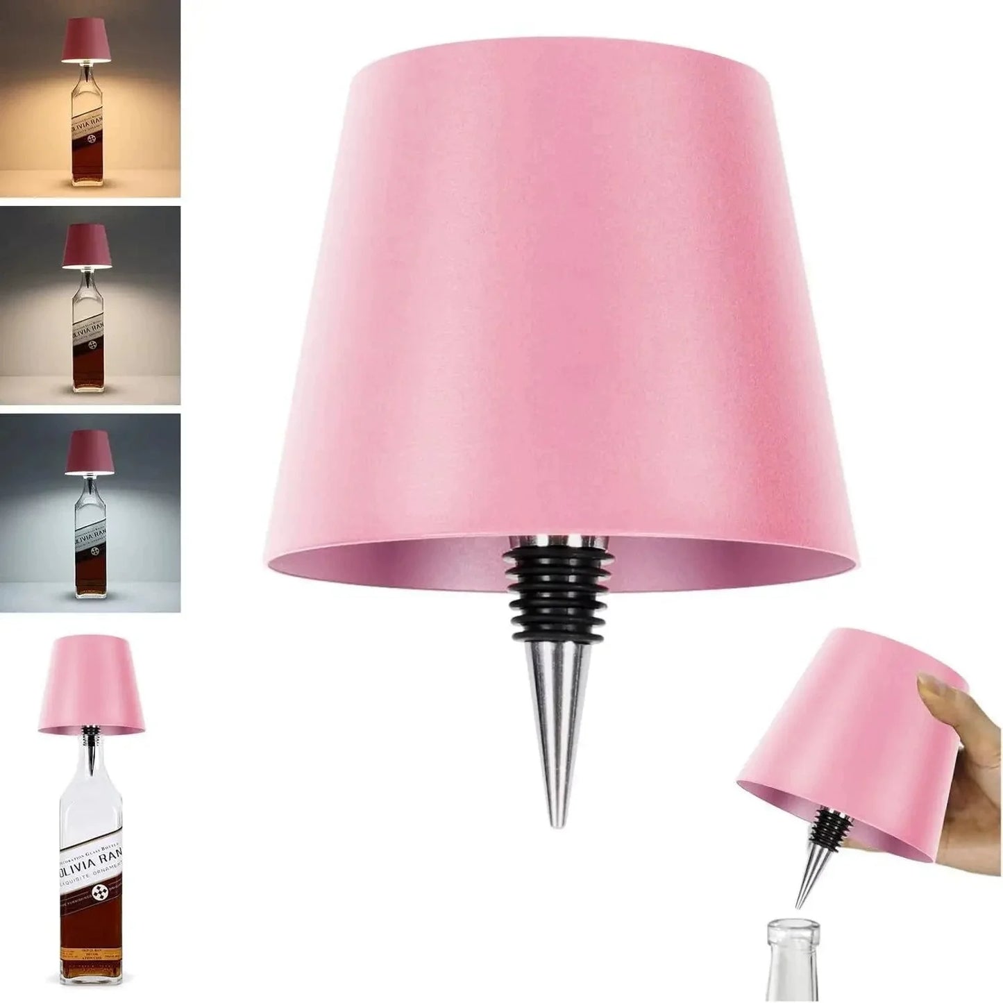 Lampe de table de bouteille sans fil, contrôle tactile, 3 couleurs et lampe de nuit à gradation continue pour bar extérieur, bouteilles de vin, décoration de bureau