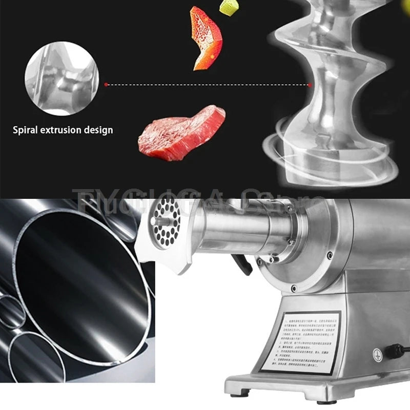Stainless Steel Meat Grinder Machine 450W Commercial Home Use 150kg/H Sausage Stuffer Small Grinder For Restaurant Kitchen Home
