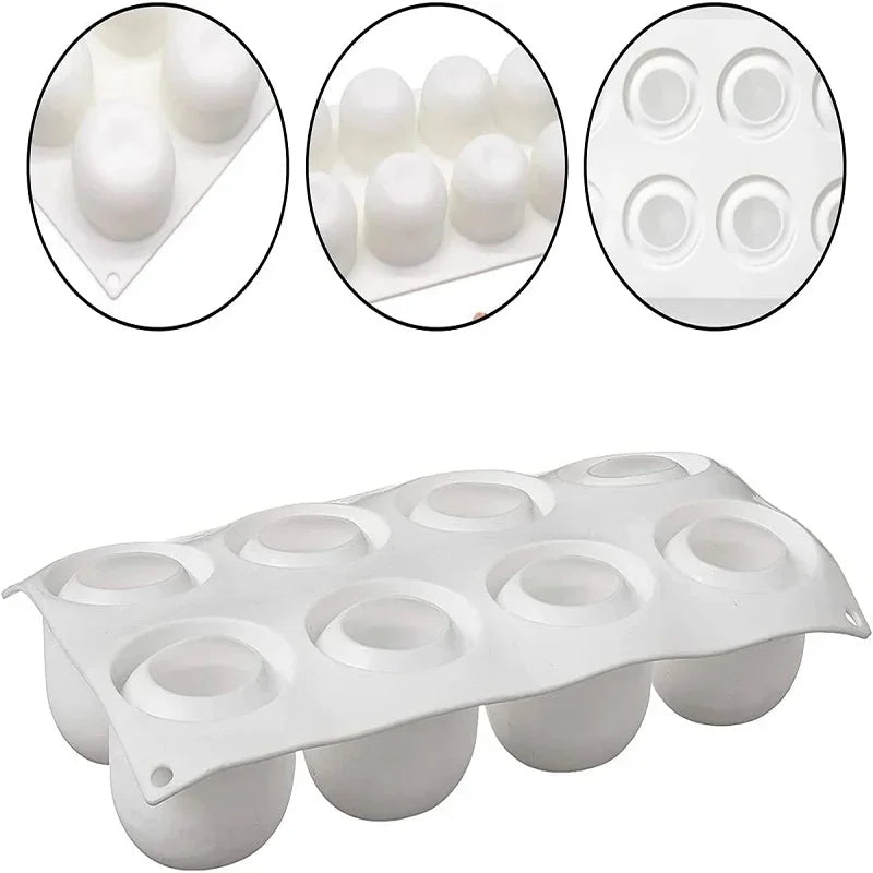3D Apple Shape Silicone Mold 8 Cell DIY Cake Mousse for Ice Cream Chocolate Pastry Art Pan Dessert Bakeware Cake Decorating Tool