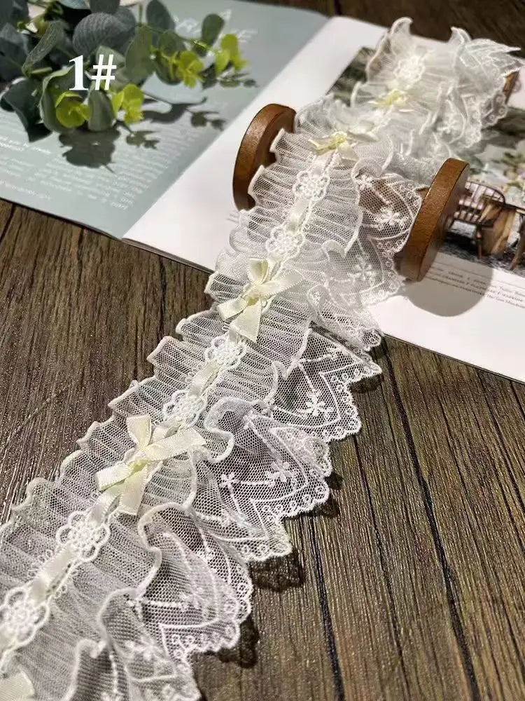 Bow Pleated Lace Handmade Diy Decoration Baby Clothes Skirt Hem Clothing Lace Accessories Curtains Home Decoration Accessories
