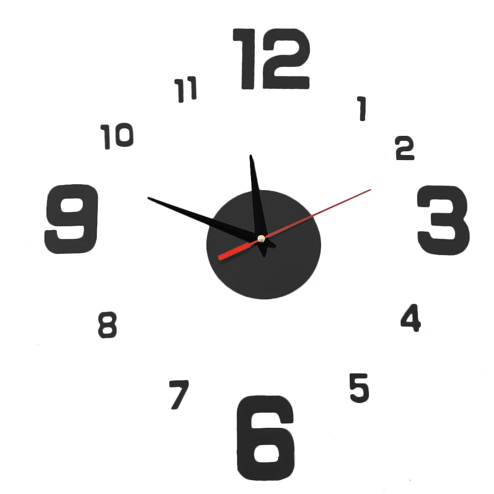 3D Wall Clocks DIY Number Acrylic Mirror Wall Stickers for Home Decor Living Room Digital Clock Art Decals Hanging Watch Sticker