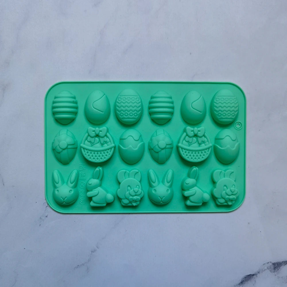 Easter Silicone Mold Cake Chocolate Cookie Baking Mould Rabbit Colored Holiday Decoration Kitchen Bakeware